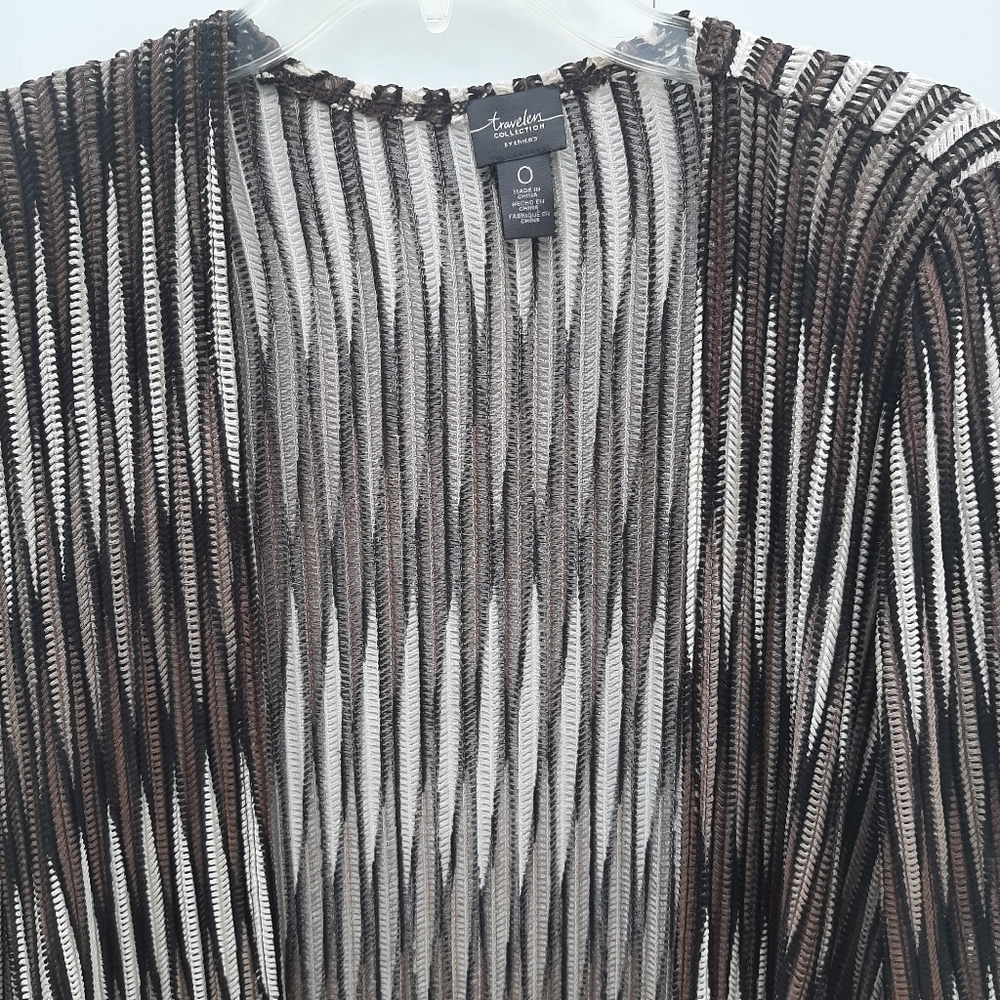 Travelers by Chicos Striped Open Cardigan - Picture 2 of 6
